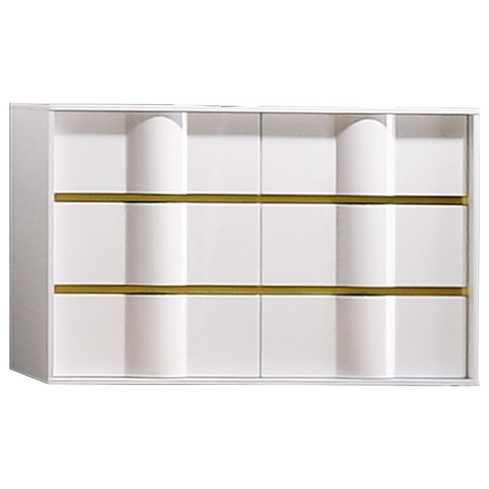 Havana White With Gold Trimming 6 Drawer Dresser