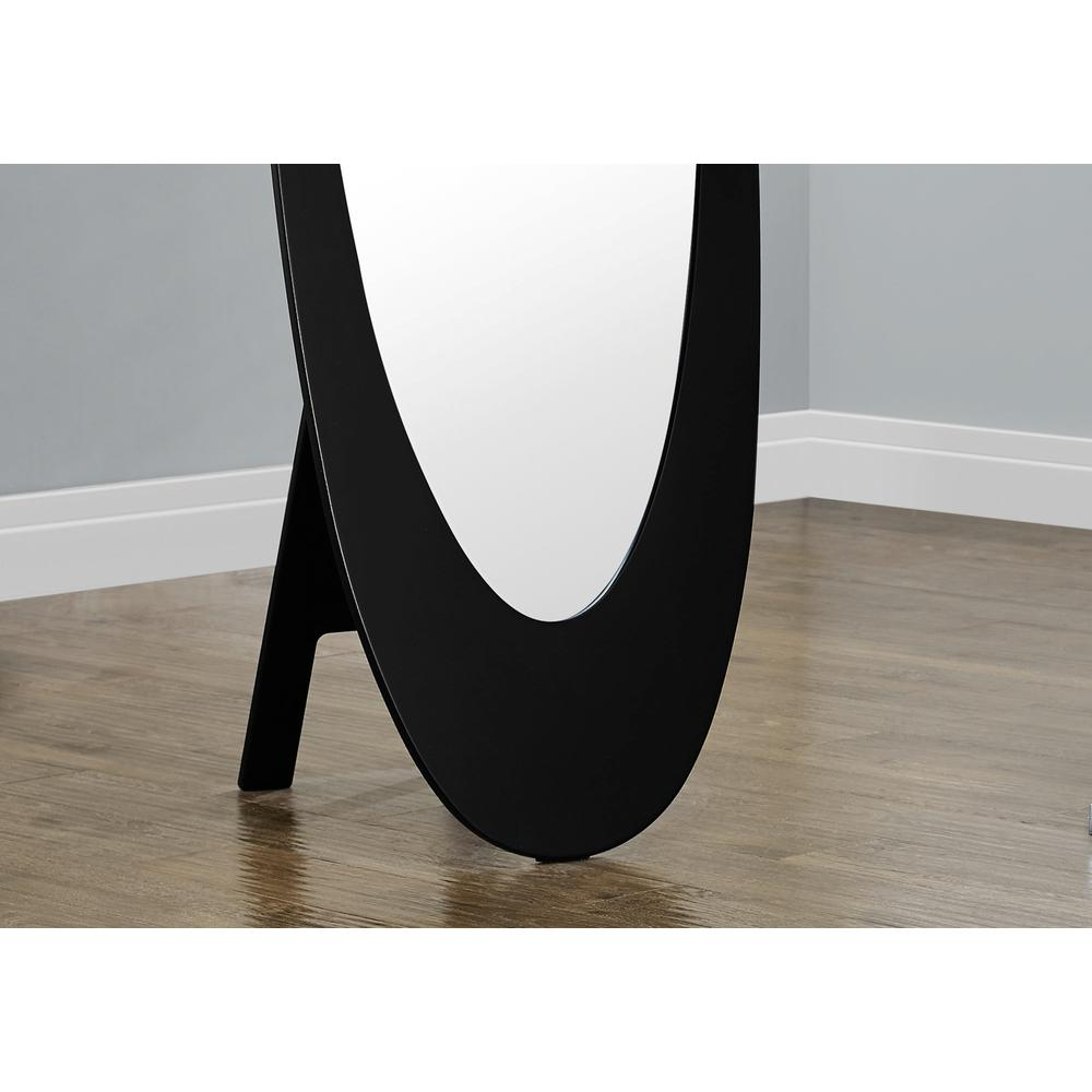 MIRROR - 59"H / BLACK CONTEMPORARY OVAL FRAME