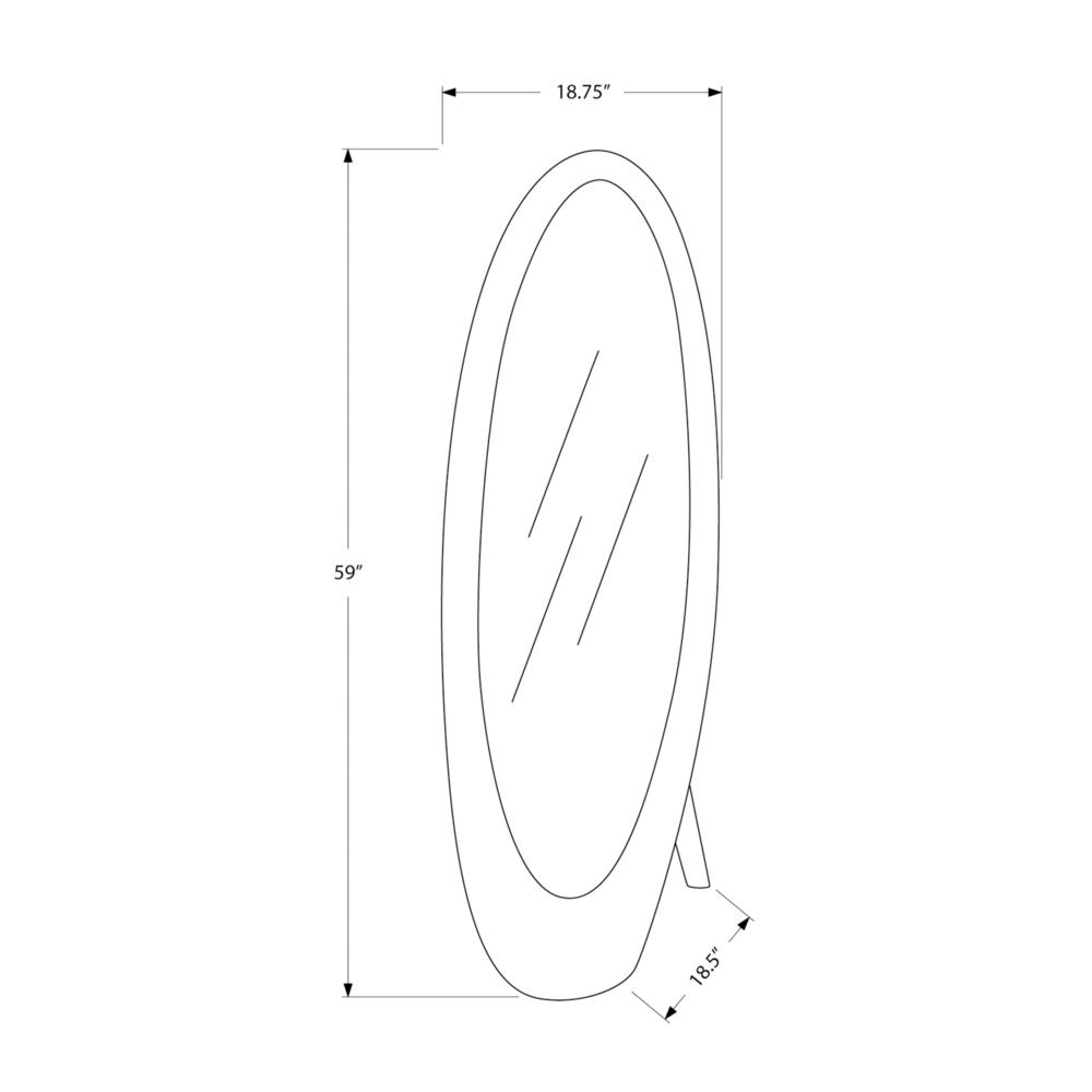 MIRROR - 59"H / BLACK CONTEMPORARY OVAL FRAME