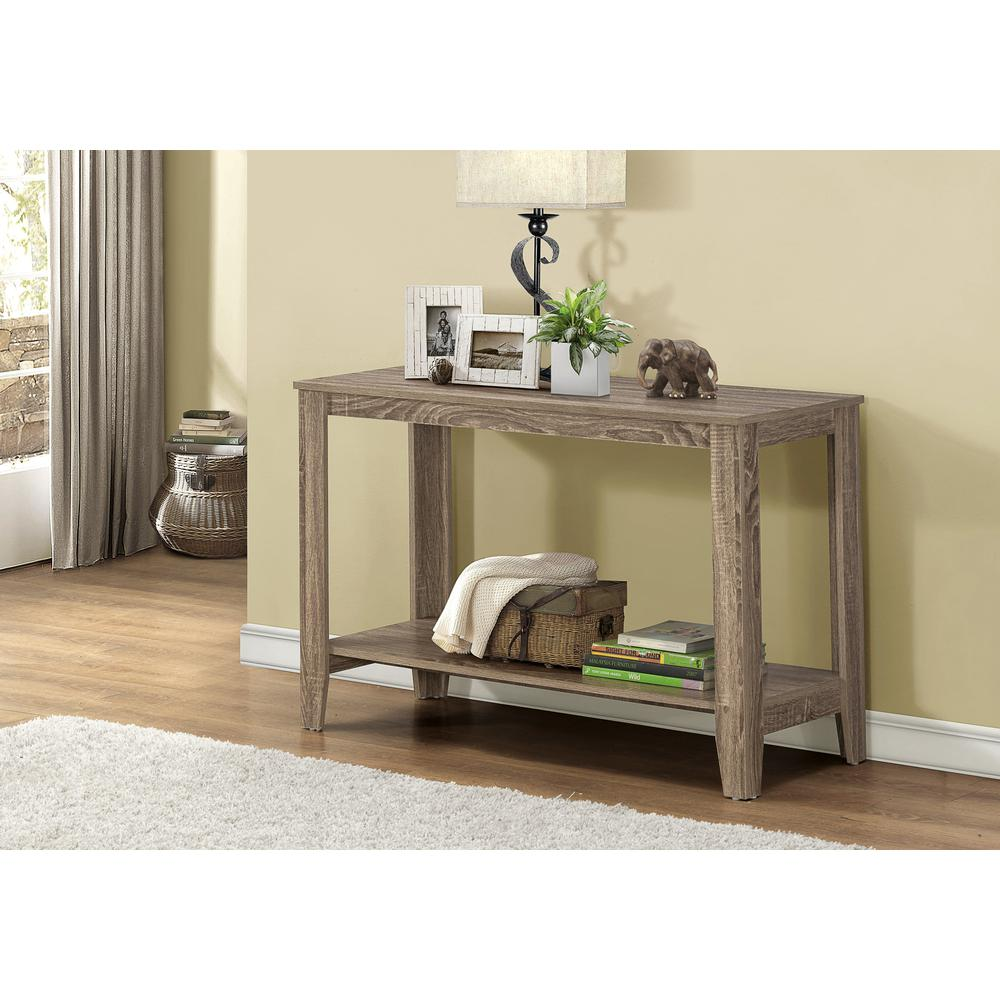 ACCENT TABLE - 44"L / DARK TAUPE HALL CONSOLE