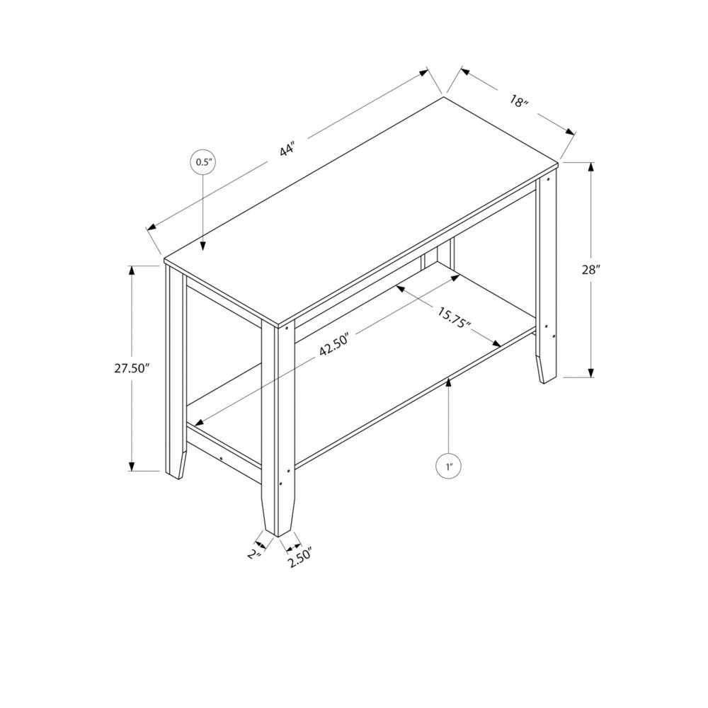 ACCENT TABLE - 44"L / DARK TAUPE HALL CONSOLE