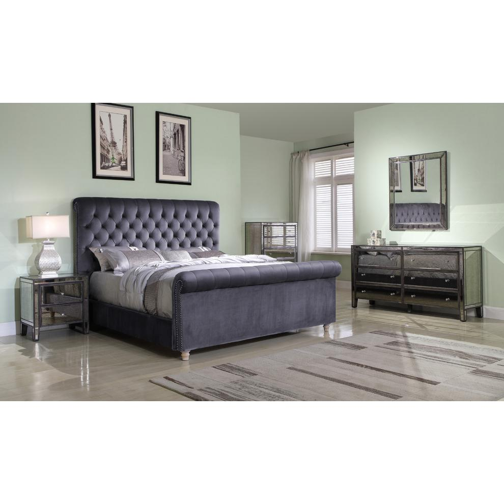 Upholstered Tufted Bed