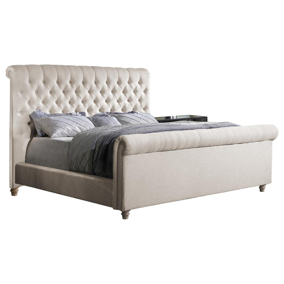 Upholstered Tufted Bed