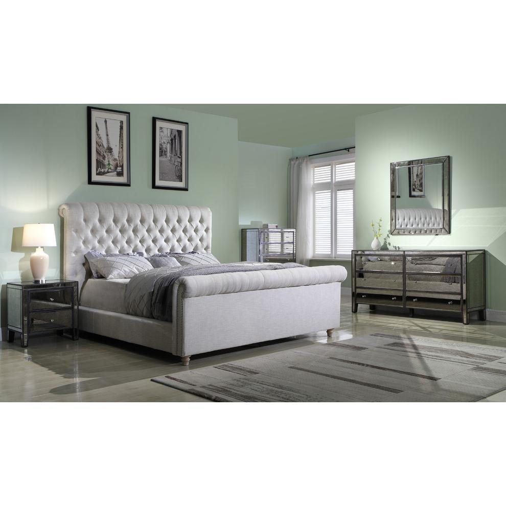 Upholstered Tufted Bed