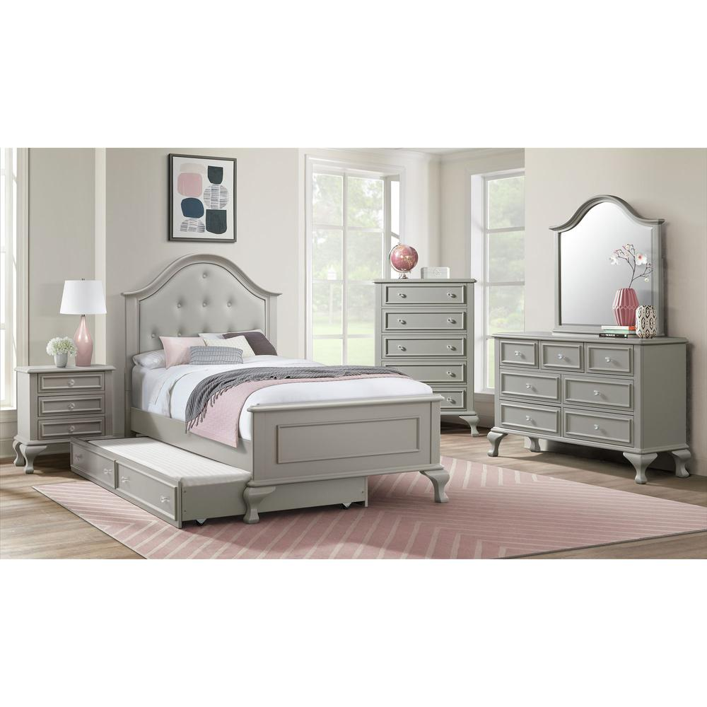 Picket House Furnishings Jenna Twin Panel 4PC Bedroom Set in Grey