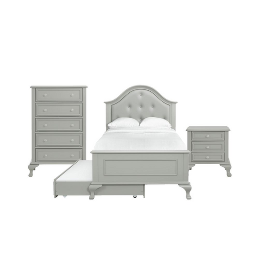 Picket House Furnishings Jenna Twin Panel 3PC Bedroom Set in Grey