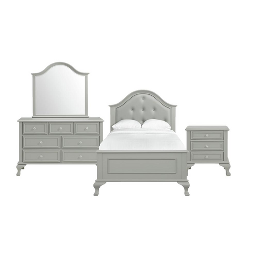 Picket House Furnishings Jenna Twin Panel 4PC Bedroom Set, Grey