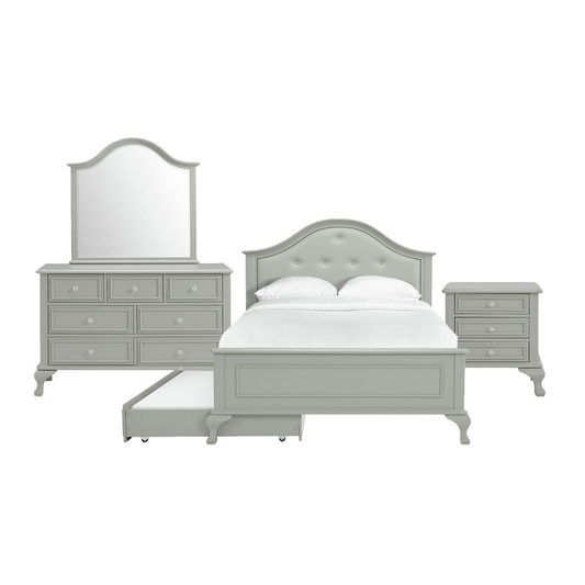 Picket House Furnishings Jenna Full Panel 4PC Bedroom Set in Grey