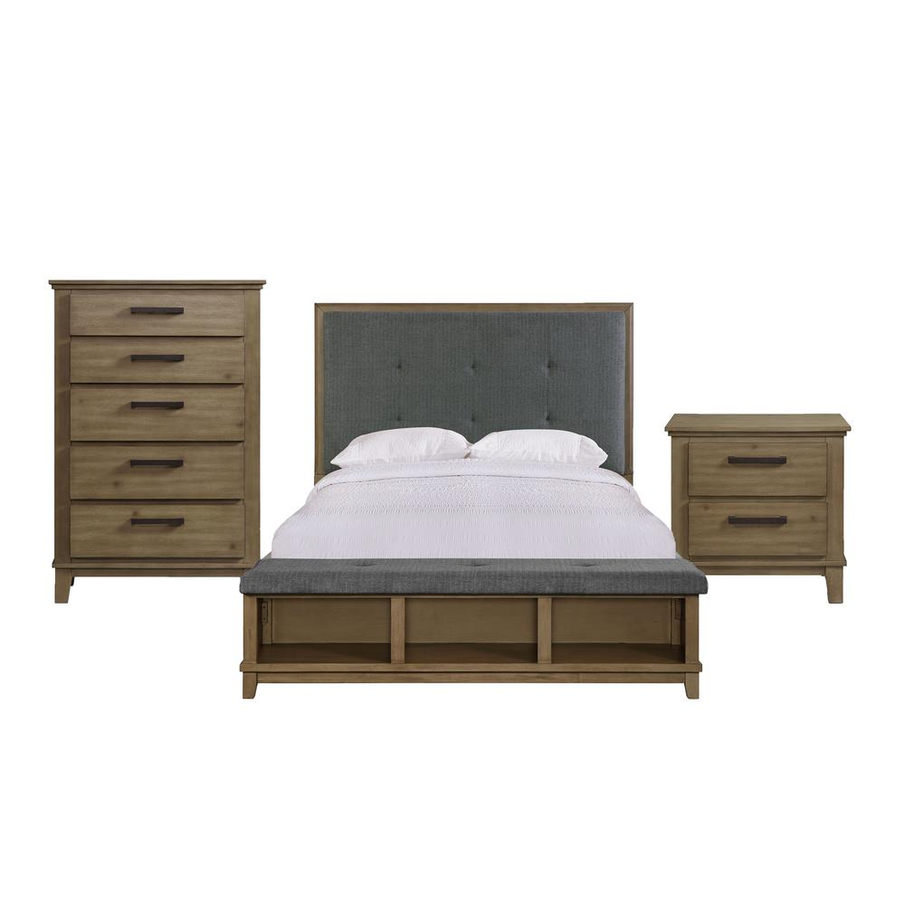 Picket House Furnishings Jaxon Queen Storage 3PC Bedroom Set in Grey