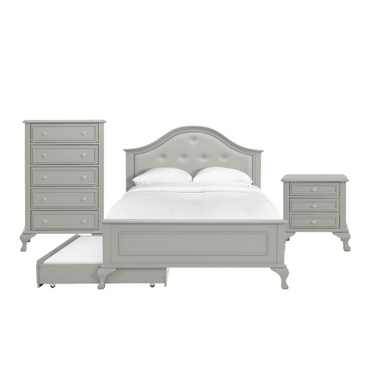 Picket House Furnishings Jenna Full Panel 3PC Bedroom Set in Grey