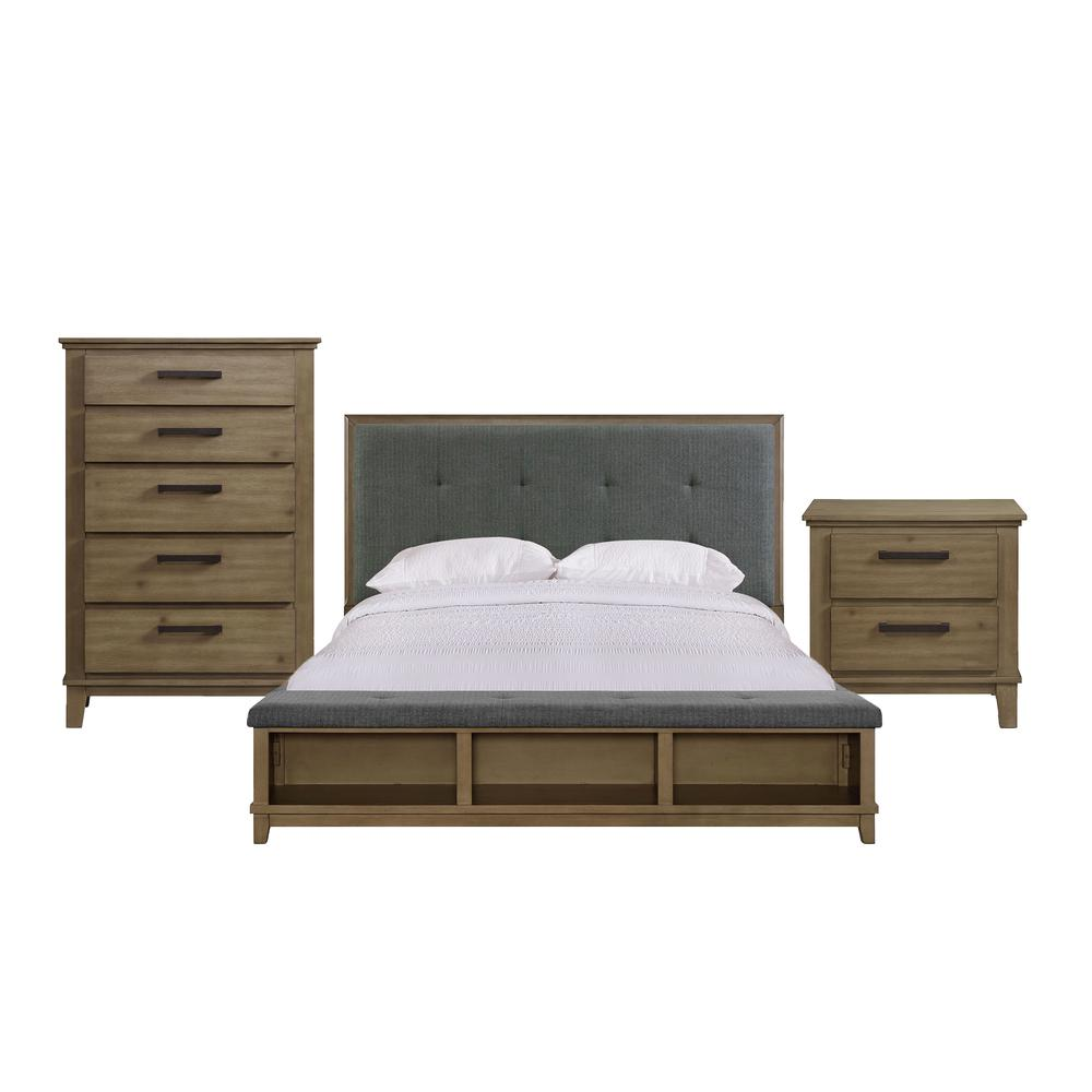 Picket House Furnishings Jaxon King Storage 3PC Bedroom Set in Grey
