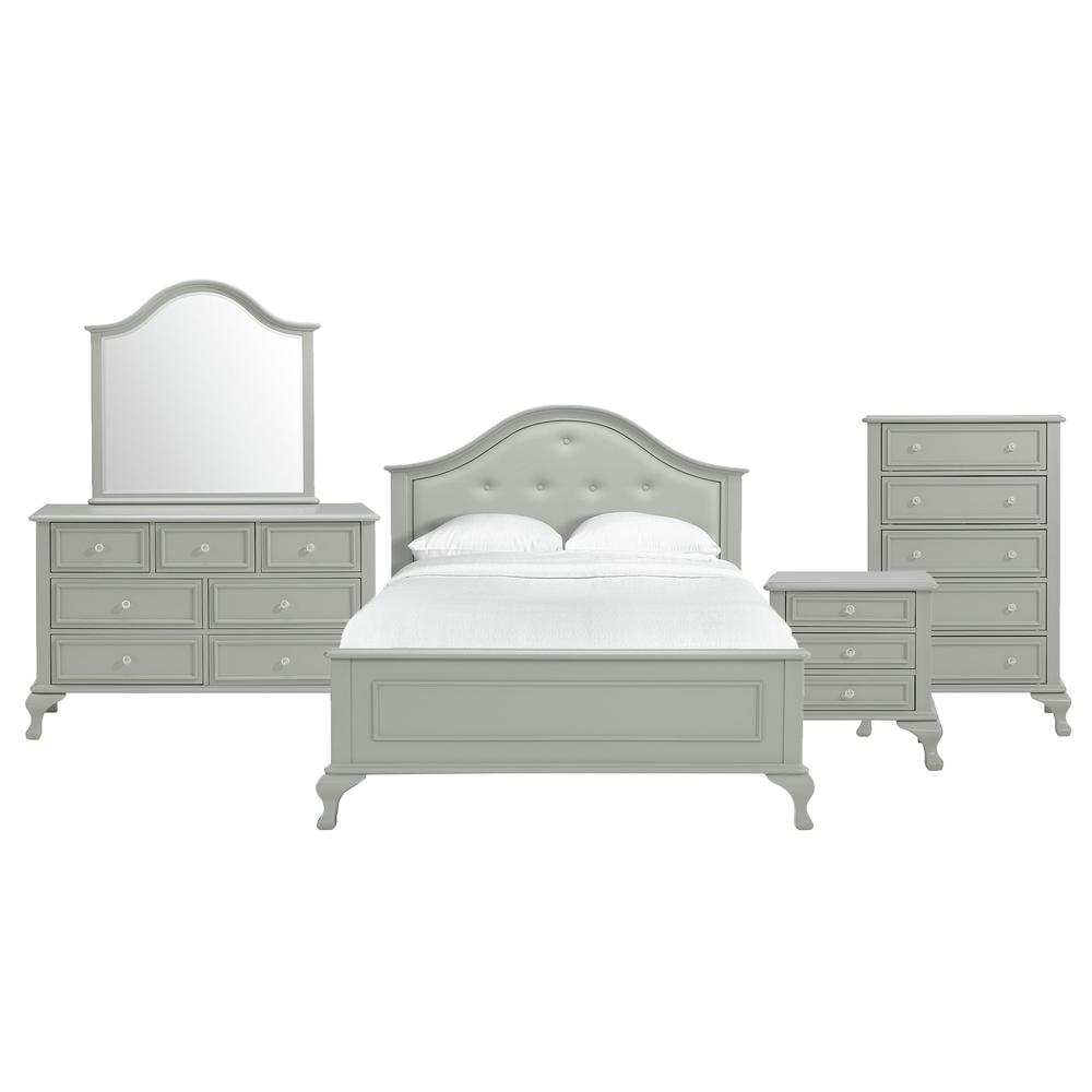 Picket House Furnishings Jenna Full Panel 5PC Bedroom Set, Grey colour