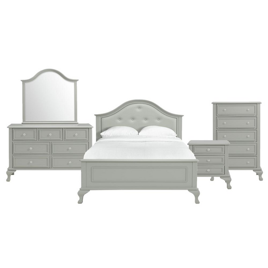 Picket House Furnishings Jenna Full Panel 5PC Bedroom Set, Grey colour