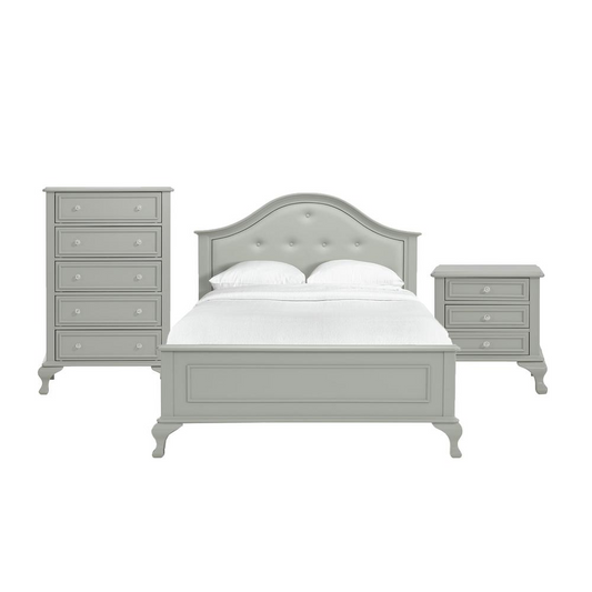 Picket House Furnishings Jenna Full Panel 3PC Bedroom Set, Grey