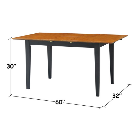 Table With Butterfly Extension - Dining Height, Black/Cherry