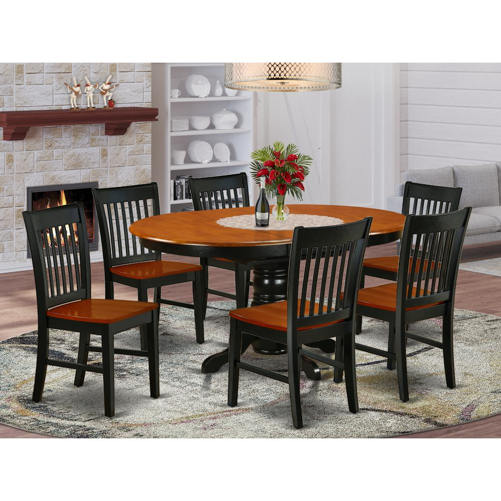 Dining Room Set Black & Cherry, KENO7-BCH-W