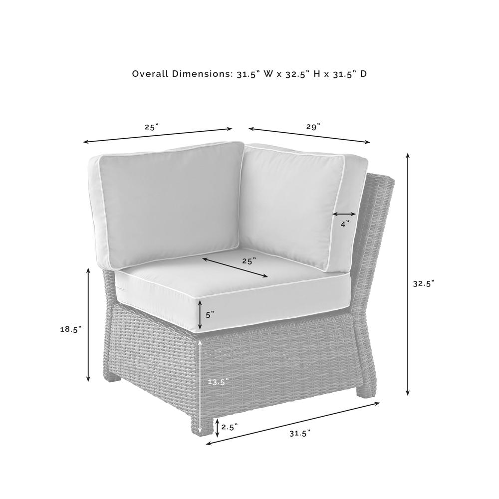 Bradenton 4Pc Outdoor Wicker Sectional Set Navy/Gray - Right Corner Loveseat, Left Corner Loveseat, Corner Chair, & Sectional Glass Top Coffee Table