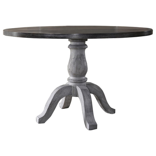 Karen Rustic White Farmhouse Style Round Dining Table