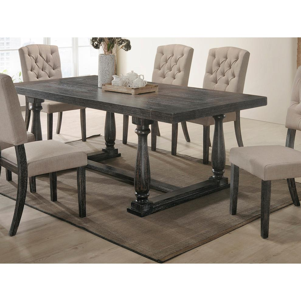 Katrina Weathered Gray Rectangular Dining Table