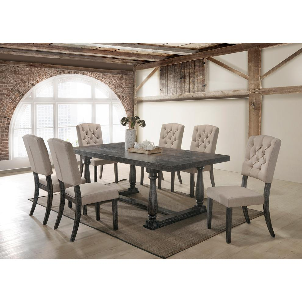 Katrina Weathered Gray Rectangular Dining Table