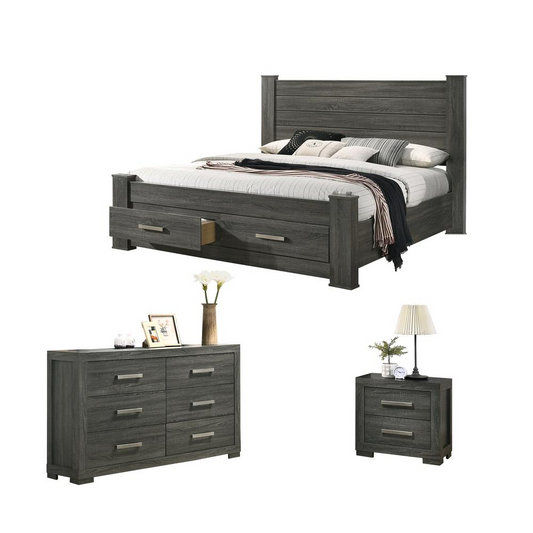 Lisa 3 Piece Bedroom Set, Queen