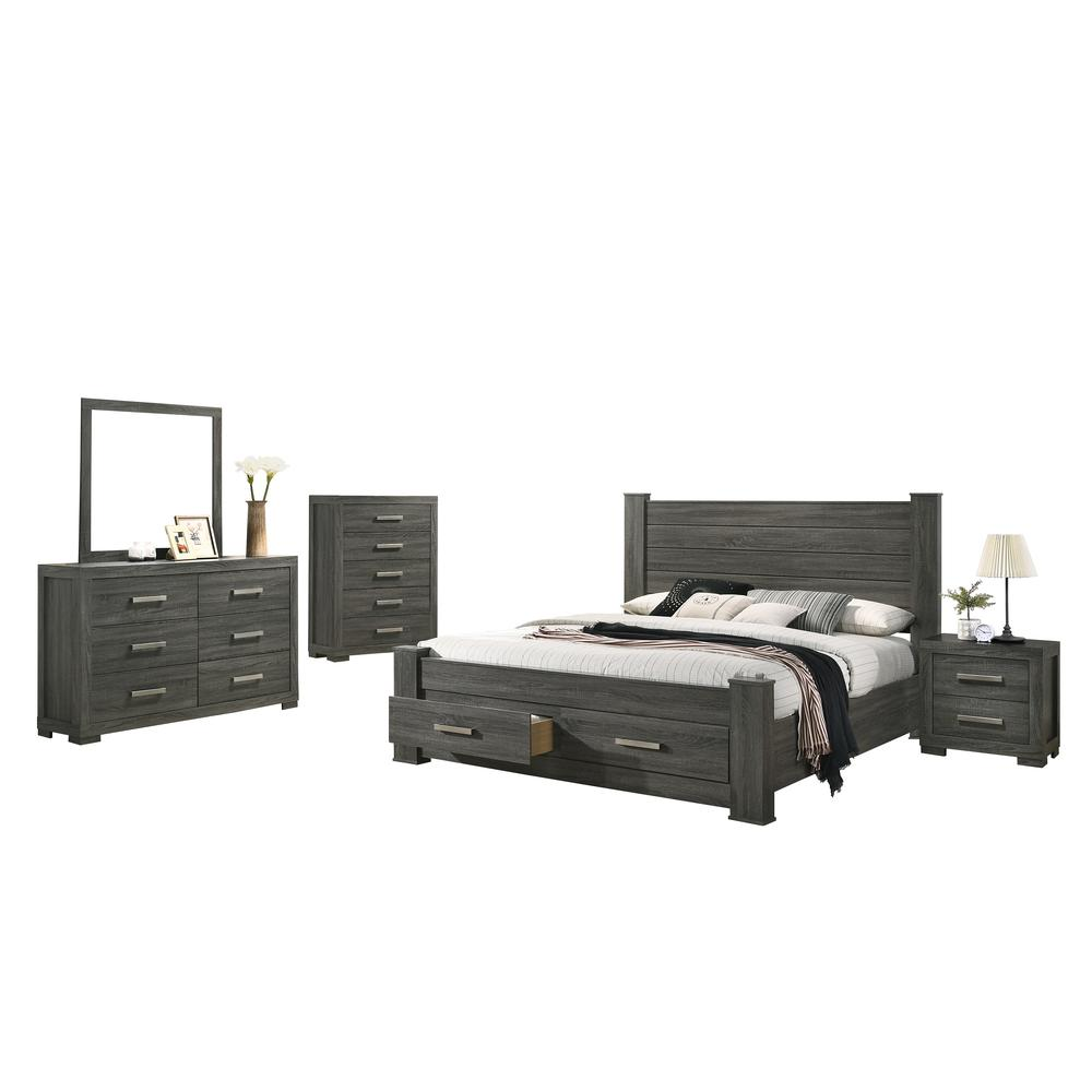 Lisa 5 Piece Bedroom Set with Chest, Eastern King