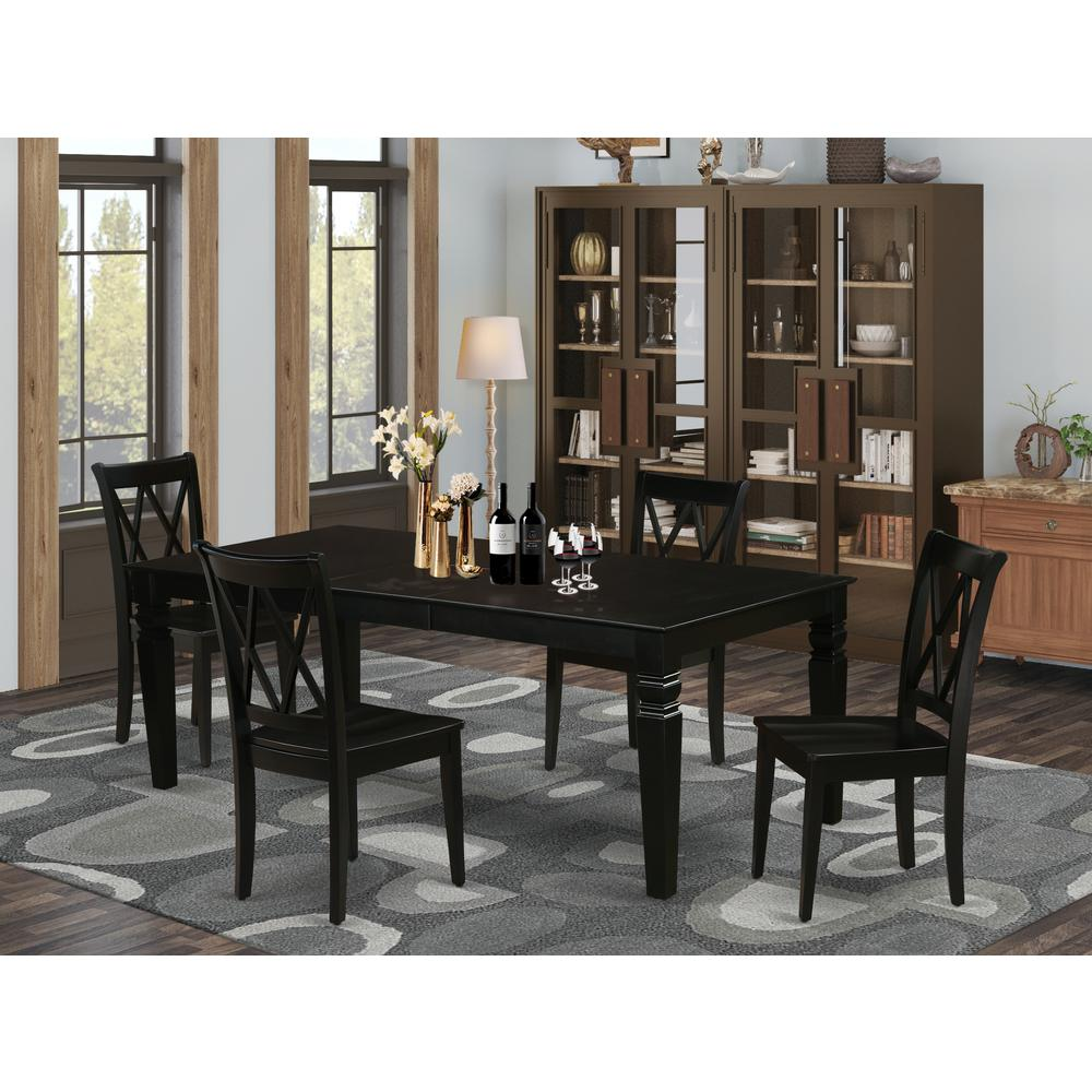 Dining Room Set Black, LGCL5-BLK-W