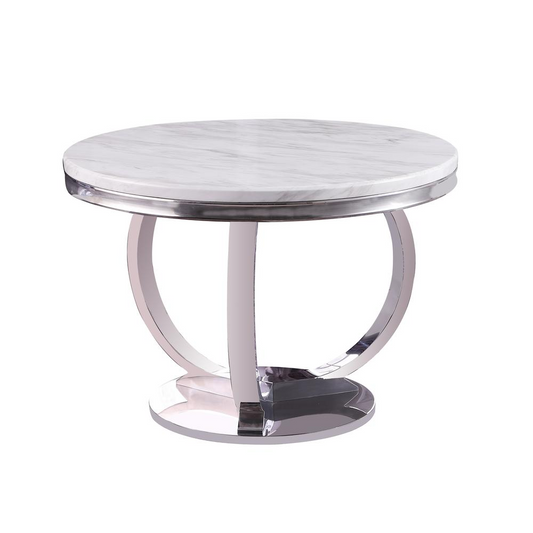 Layla Modern Faux Marble Round Dining Table