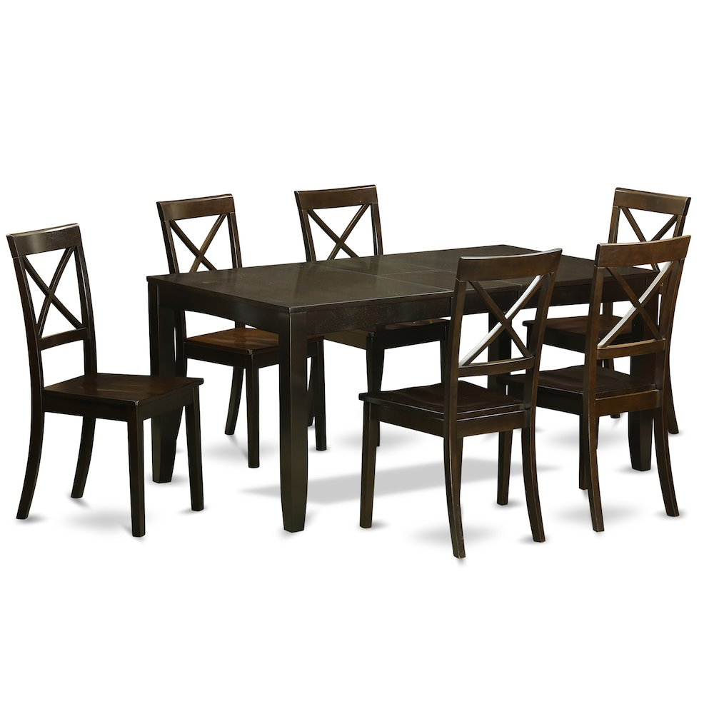 7  PC  formal  Dining  room  set-Dining  Table  with  Leaf  6  Chairs  for  Dining  room