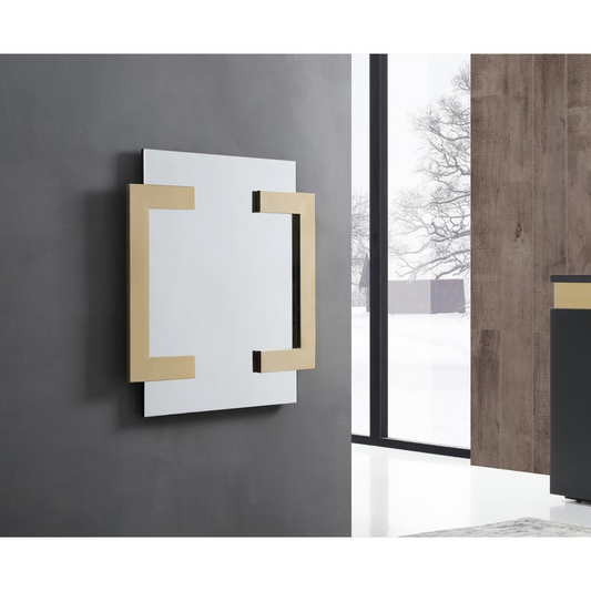 Sumo square Mirror. Polished Gold Stainless Steel Frame