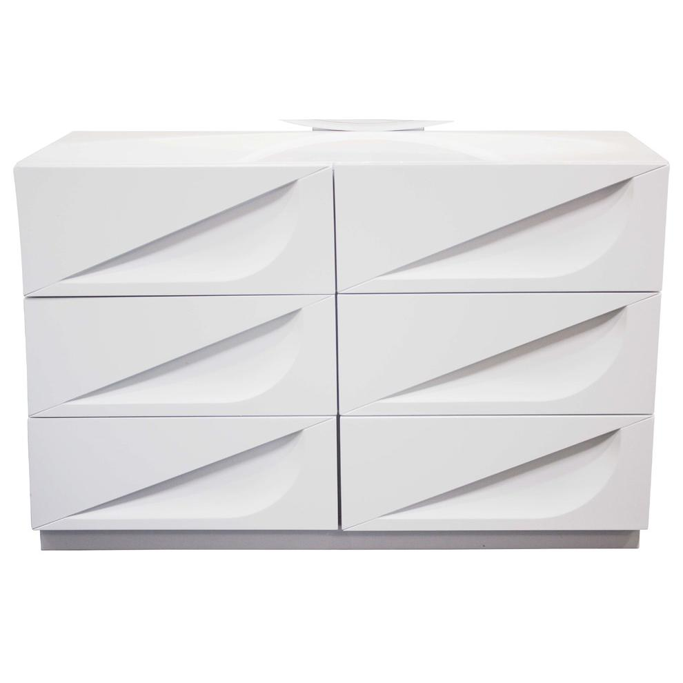 Madrid Off-White 6-Drawer Dresser and Mirror