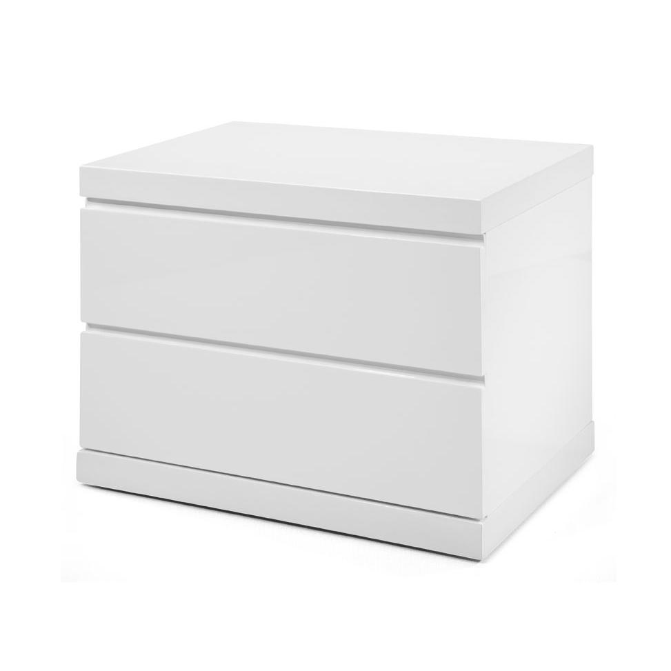 Anna Night Stand small High Gloss White Full extension drawers