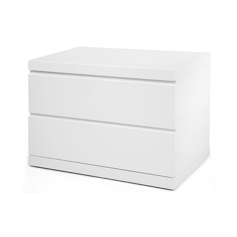 Anna Night Stand Large High Gloss White Full extension drawers