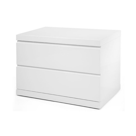 Anna Night Stand Large High Gloss White Full extension drawers