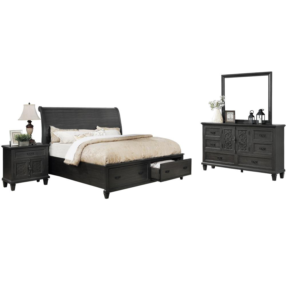 Sleigh 4 Piece Bedroom Set, California King