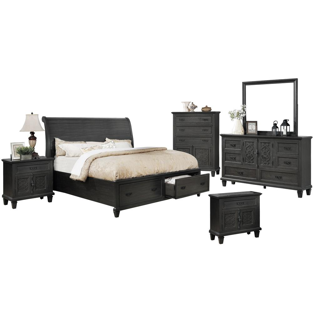 Sleigh 6 Piece Bedroom Set, Eastern King