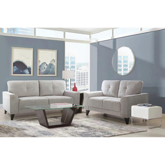 Picket House Furnishings Asher 2PC Set in Storm-Sofa & Loveseat