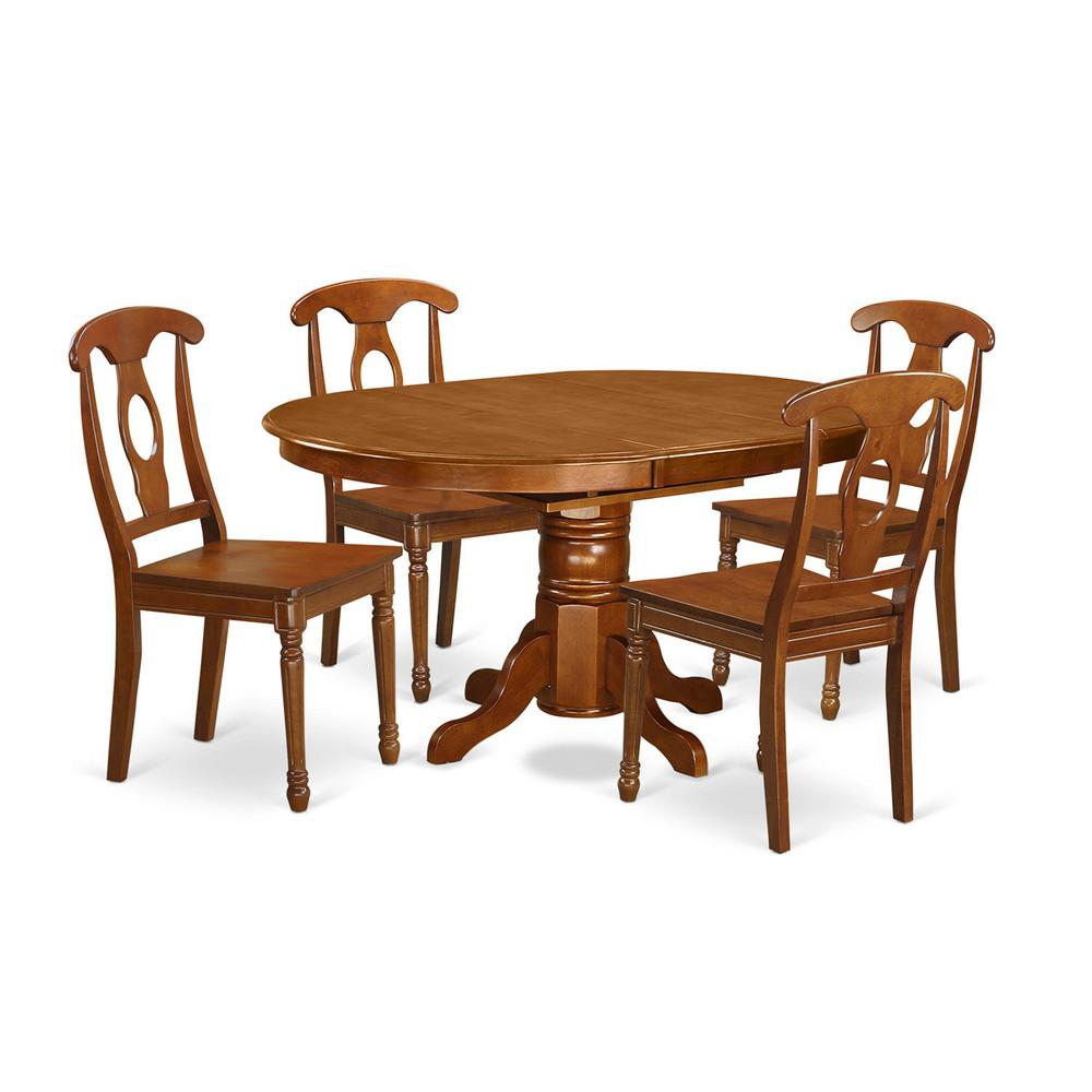 5  Pc  Dining  room  set-Table  with  Leaf  and  4  Dining  Chairs