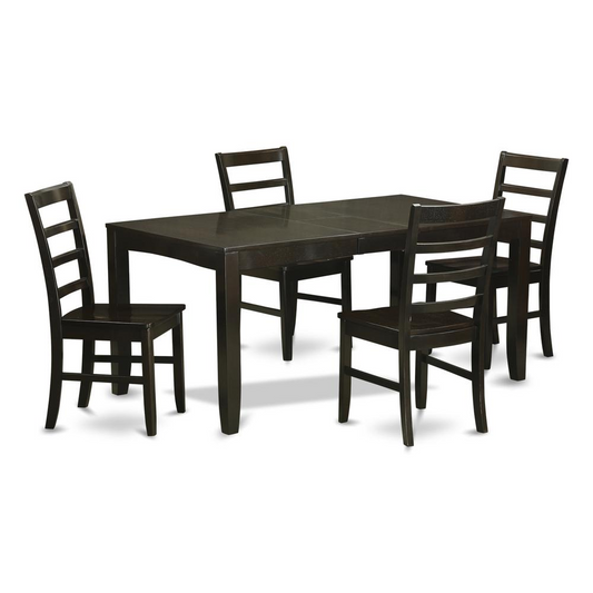 5  Pc  Dining  room  set  for  4-Table  with  Leaf  and  4  Chairs  for  Dining  room