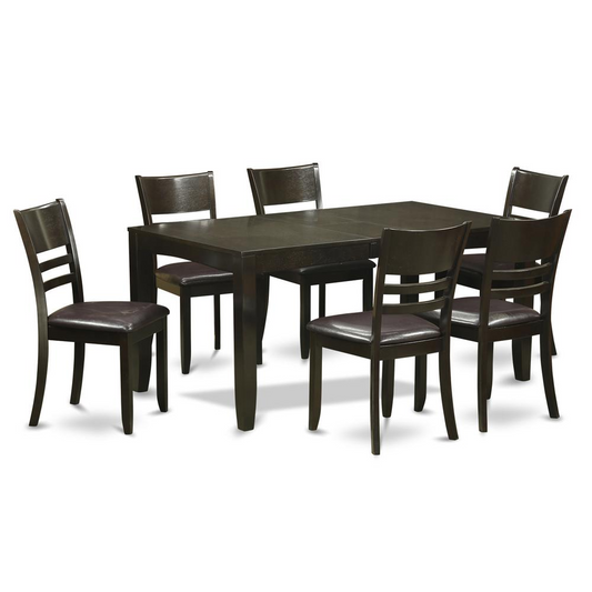 7  PC  Dining  room  set-Dining  Table  with  Leaf  and  6  Dining  Chairs