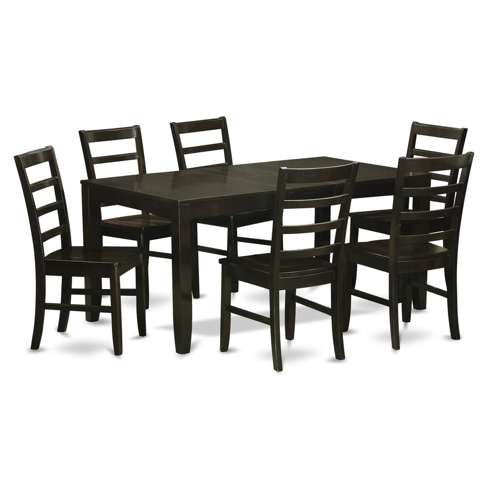 7  Pc  Dining  set-Table  with  Leaf  and  6  Dining  Chairs