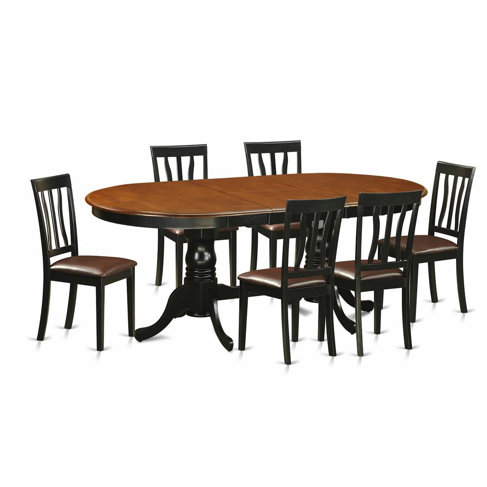 7  Pc  Dining  room  set-Dining  Table  with  6  Wood  Dining  Chairs