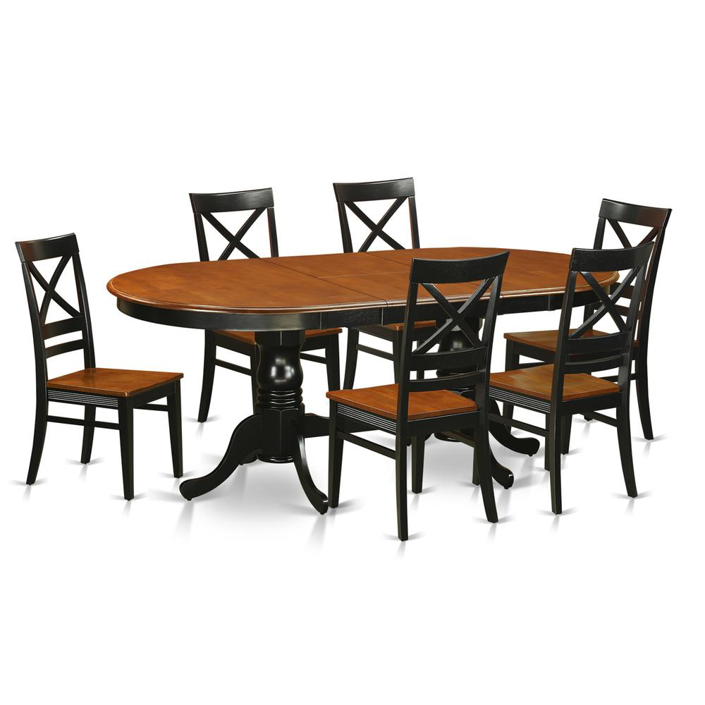 7  PC  Dining  set-Dining  Table  with  6  Wood  Dining  Chairs