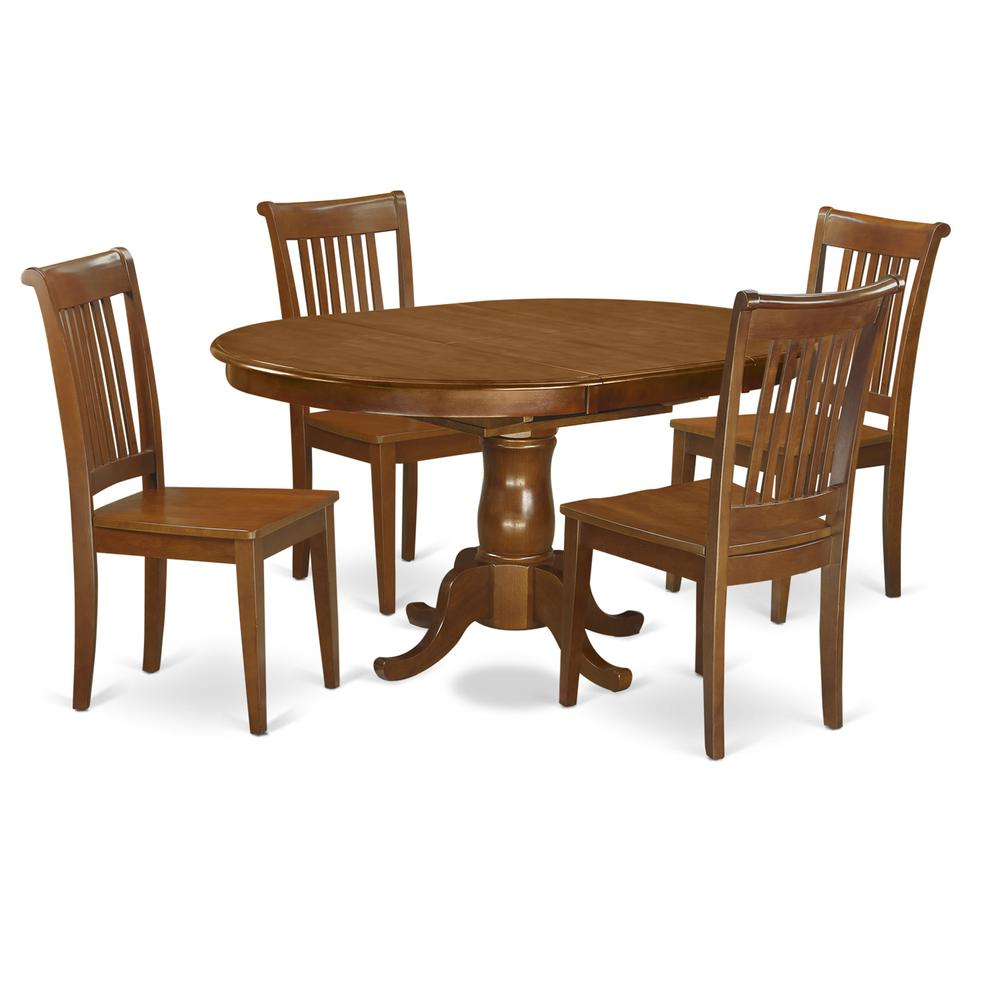 5  Pc  Dining  room  set-Oval  Dining  Table  with  Leaf  and  4  Dining  Chairs