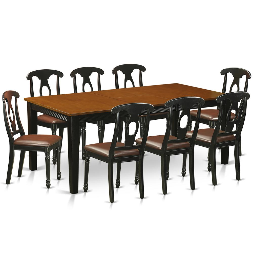 9  PC  Dining  set-Dining  Table  with  8  Wooden  Dining  Chairs