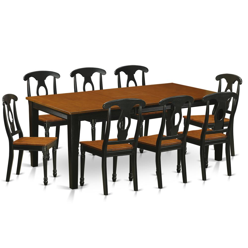 9  PC  Dining  room  set-Dining  Table  with  8  Wooden  Dining  Chairs