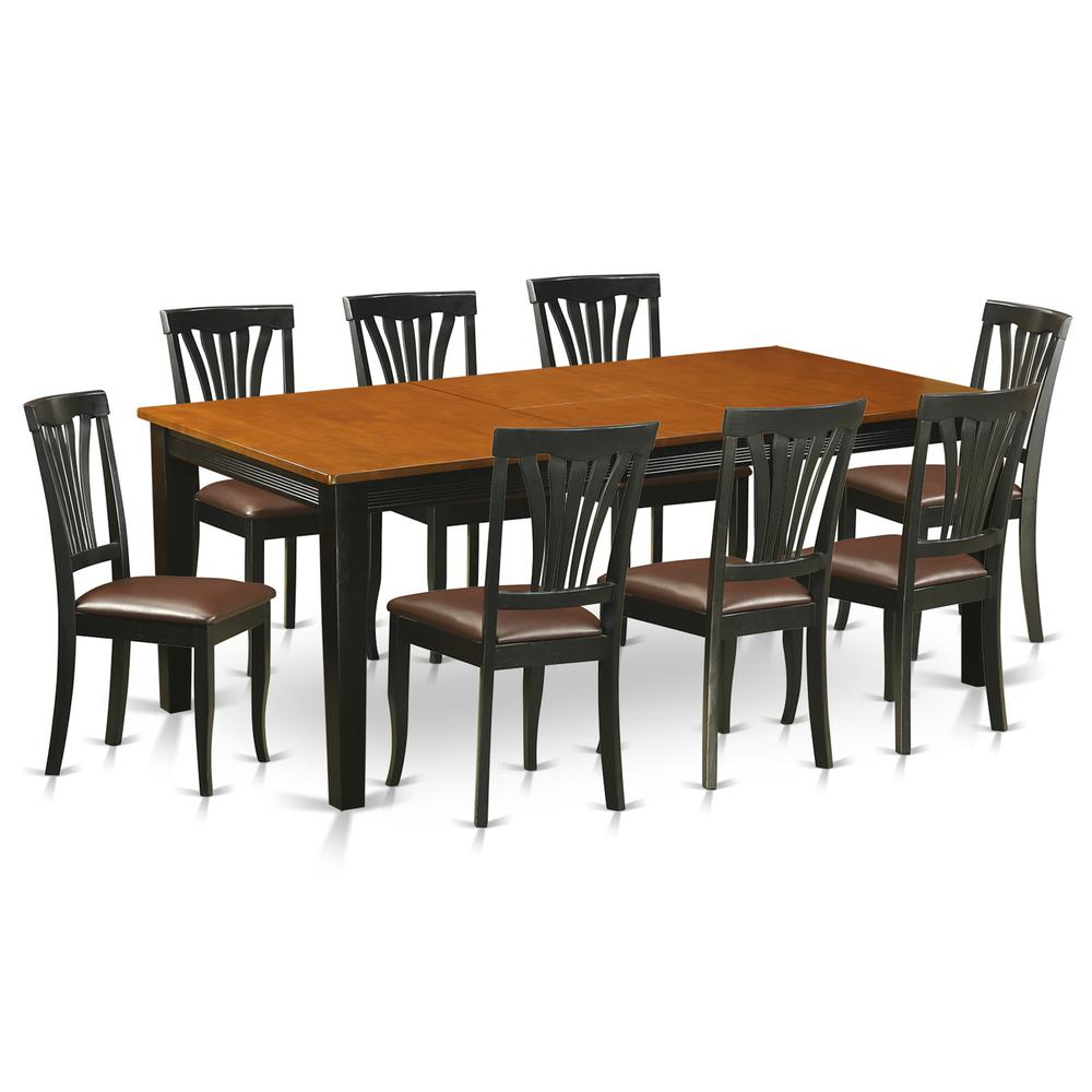 9  PC  Dining  set-Dining  Table  with  8  Wood  Dining  Chairs