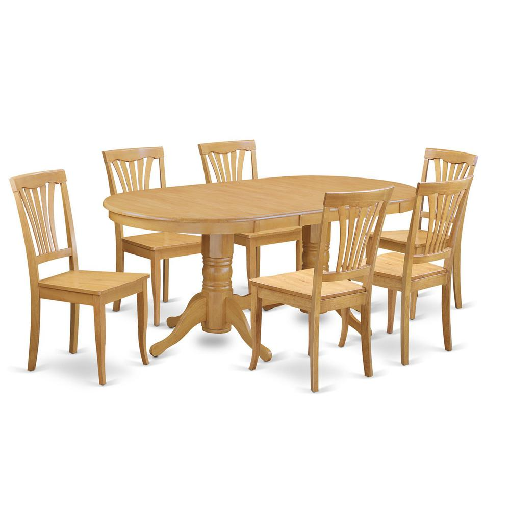 7  PC  Dining  room  set  Table  with  Leaf  and  6  Dining  Chairs