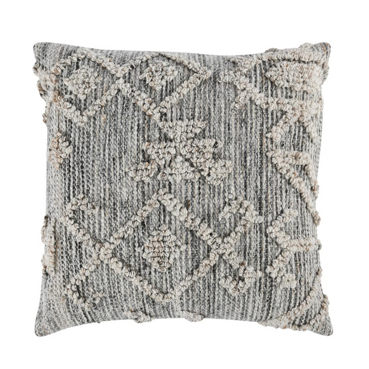 Nixie 22" Outdoor Throw Pillow, Gray by Kosas Home