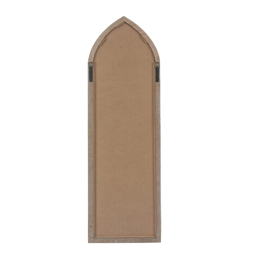 Weathered Natural Wood Cathedral Framed Wall Mirror